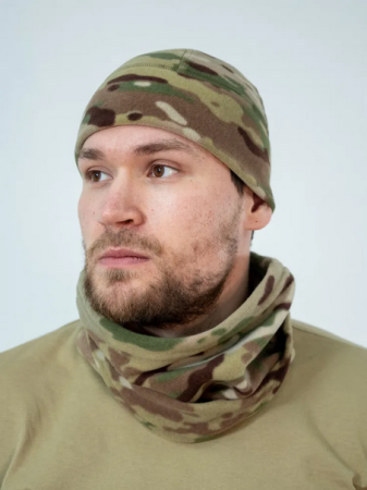 Шапка флисовая ВКБО/ВКПО, цвет мультикам  - интернет магазин Полигон