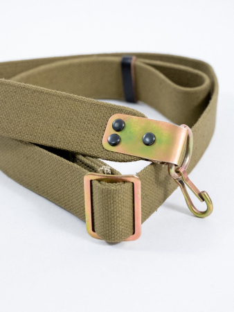 Ремень для АК брезент с одним карабином, оливковый - интернет магазин Полигон