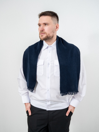 Шарф, синий, пан, шерсть - интернет магазин Полигон