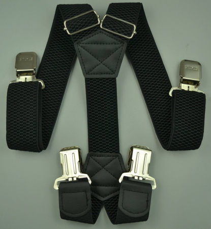 Подтяжки ОФИСНЫЕ 40 мм. (4 клипсы) Черные - интернет магазин Полигон