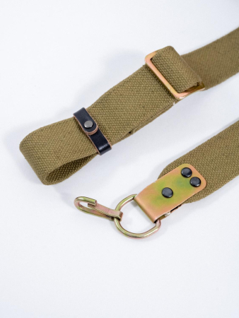 Ремень для АК брезент с одним карабином, оливковый - интернет магазин Полигон