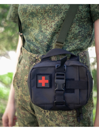 Тактическая сумка-аптечка, черный 18х14х6 см - интернет магазин Полигон