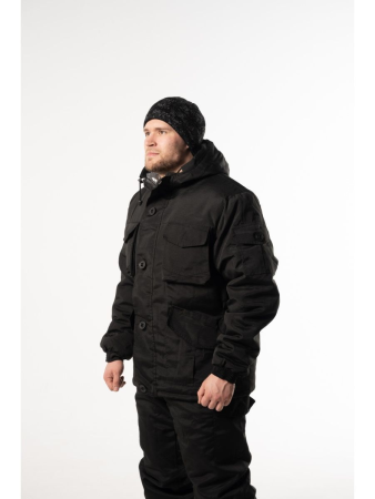 Костюм зимний Горка 8, цвет Черный, ткань рип-стоп - интернет магазин Полигон