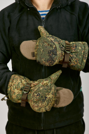 Рукавицы утепленные, зеленый - интернет магазин Полигон