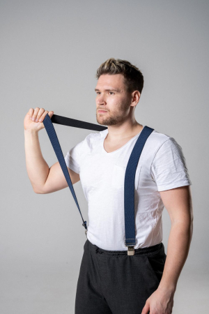 Подтяжки офисные, синий 40 мм - интернет магазин Полигон