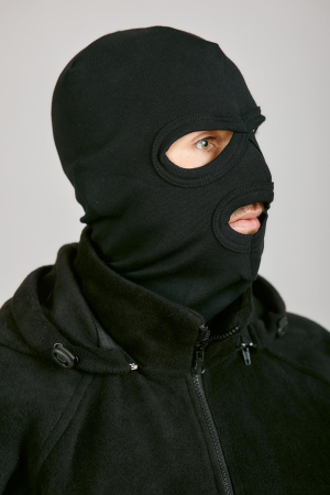 Маска (отверстия для глаз и рта), черный, хлопок - интернет магазин Полигон