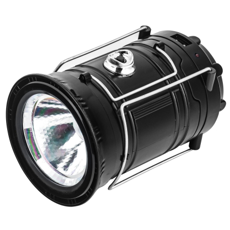 Фонарь для кемпинга с солнечной панелью 6 SMD LED №22, черный - интернет магазин Полигон