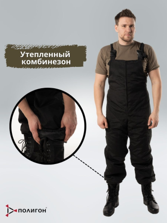 Костюм зимний Горка 8, цвет Черный, ткань рип-стоп - интернет магазин Полигон