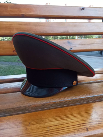 Фуражка с высокой тульей нового образца повседневный (с черным околышем и красным кантом) ВС, оливковый - интернет магазин Полигон